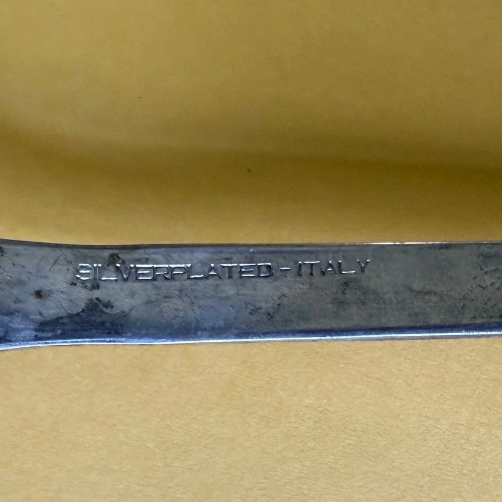 Iced Tea Spoon Unisex 9.25in Silver Fair Italy Silverplated Long‎ Handle